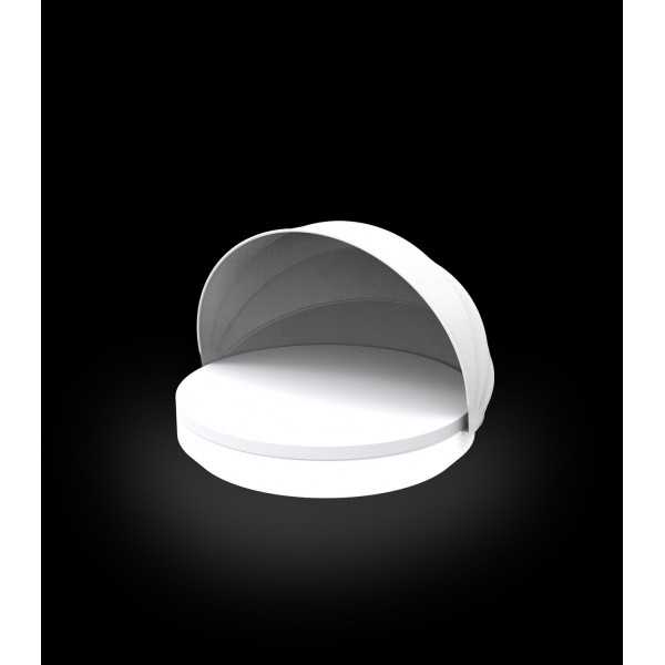 Sunbed VELA DAYBED Round Sunshade with pivoting base Light White