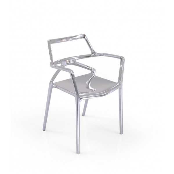 DELTA SILVER Steel Metallic Outdoor Chair Vondom