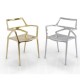 DELTA GOLD et SILVER Sieges de Restaurant Exterieur Empilables Chrome Argent Vondom