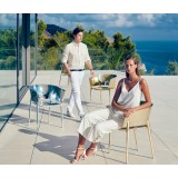 AFRICA GOLD and SILVER Outdoor Stackable Chrome Silver Restaurant Seats by Vondom