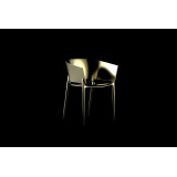 AFRICA GOLD Outdoor Seat with Armrests Golden Lacquered Gloss Vondom