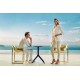 Terrace Restaurant with WALL STREET GOLD Chairs with Metallic Gold by Vondom