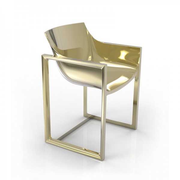 WALL STREET GOLD Chaise Exterieur Métallisee Or Vondom