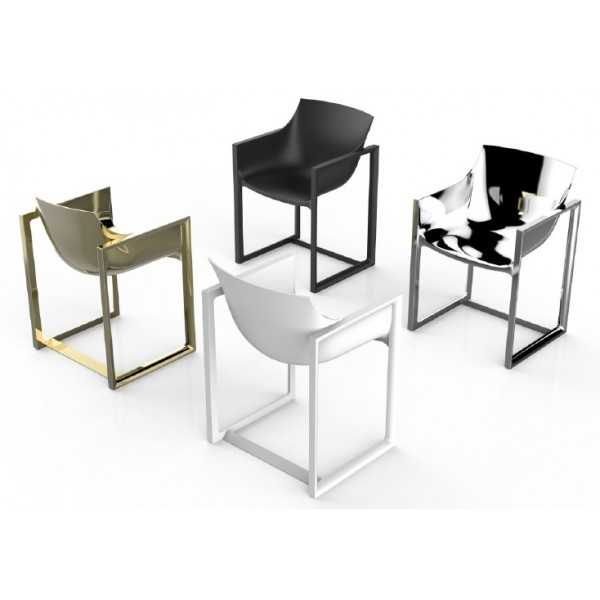 WALL STREET GOLD and SILVER Outdoor Chrome Gold and Silver Restaurant Seats by Vondom