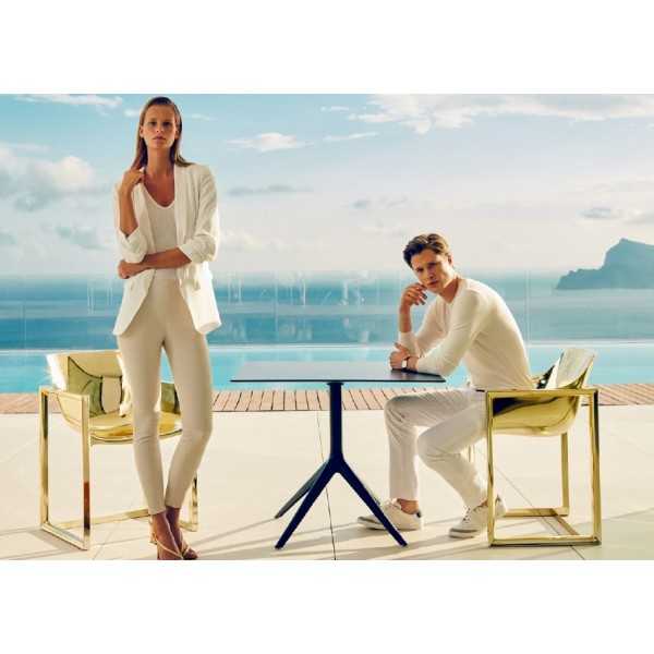 WALL STREET GOLD Fauteuil Restaurant Outdoor Metallise Or Vondom
