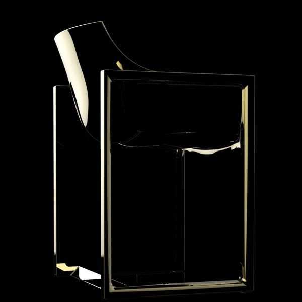 WALL STREET GOLD Outdoor Seat with Armrests Golden Lacquered Gloss Vondom