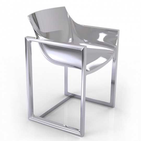 WALL STREET SILVER Chaise Laquée Argentée - Vondom