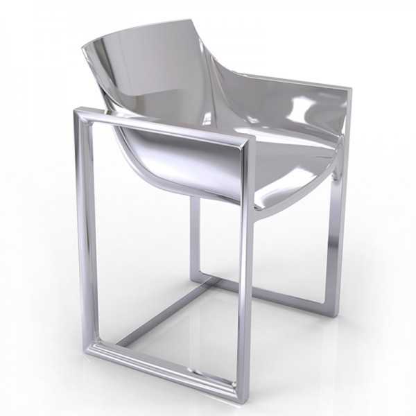 WALL STREET SILVER Chaise Laquée Argentée - Vondom