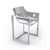 WALL STREET SILVER Steel Metallic Outdoor Chair Vondom