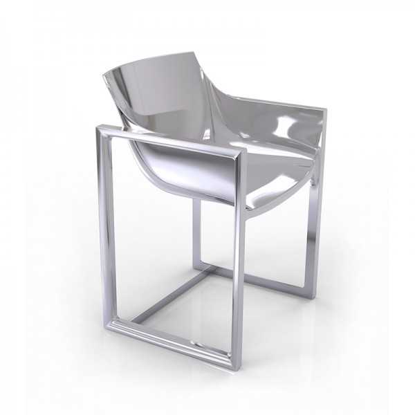 WALL STREET SILVER Chaise Exterieur Métallisee Argent Vondom