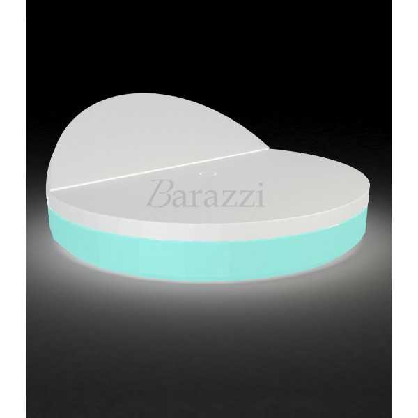 Round Outdoor Chaise Lounge with RGBW LED Light by Lounge