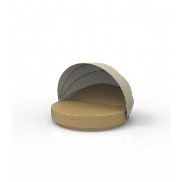 Grand Divan Beige avec Pare-Soleil et Dossier Reglable