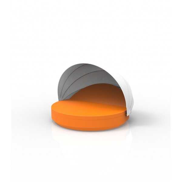 Orange Poolside Sofa with Sun Shelter and Backrest