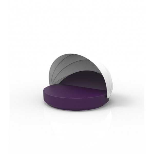 Colour Plum Sunbathing with Backrest and Sun Protection