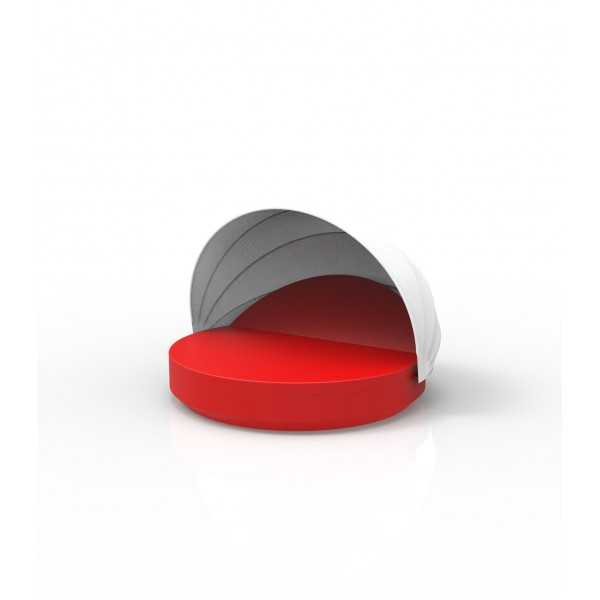 Large Transat Rouge avec Ombrelle Protection Solaire