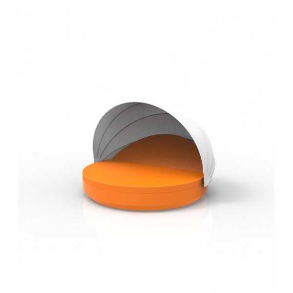 Bain de Soleil Extra Large pour le Dehors Couleur Orange avec Toit et Dossier Reglable