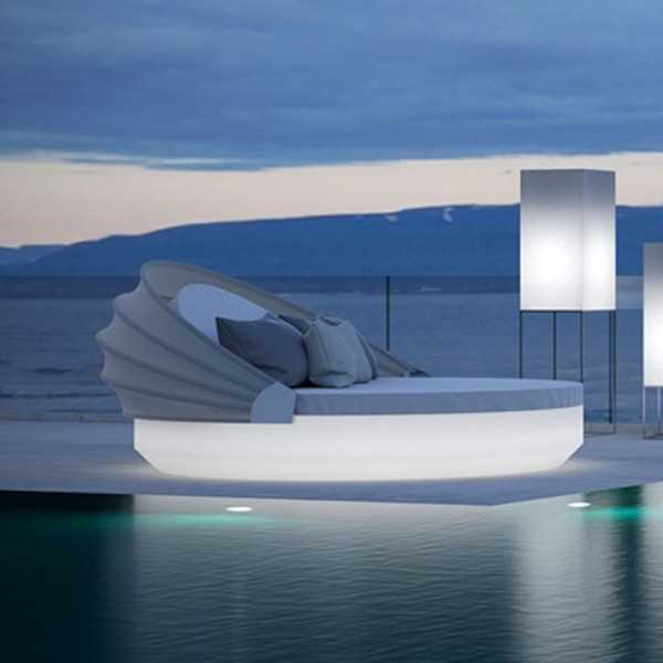 Transat XL avec Parasol Faz Daybed Laqué par Vondom