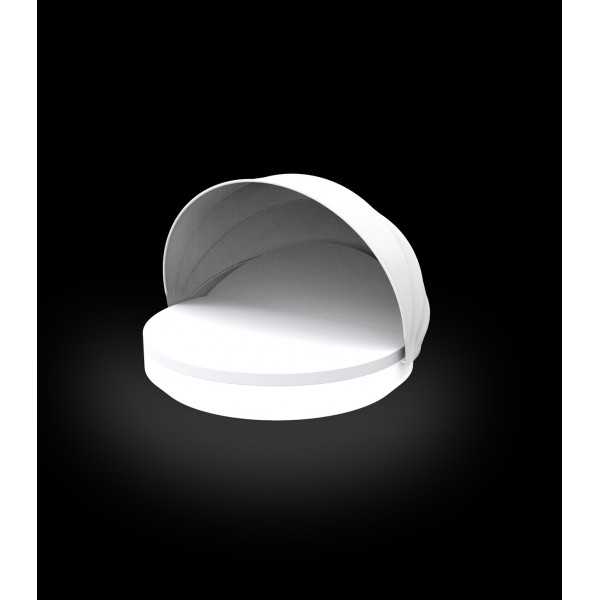 Sunbed VELA DAYBED Round Sunshade with pivoting base Light White