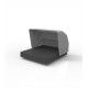 Anthracite Colour Giant Square Chaise Longue with Umbrella Colour Steel