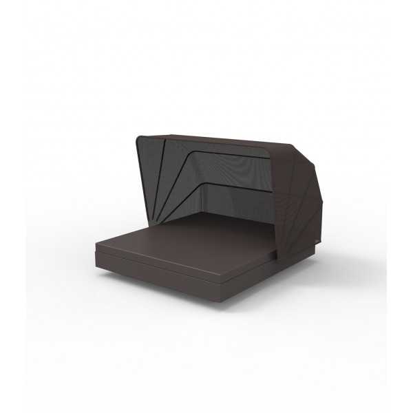 Confortable Meridienne Exterieure Carre Mat Protection UV pour Deux Couleur Bronze