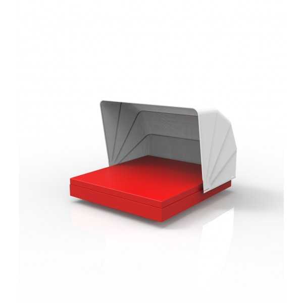 Large Transat Rouge Carre avec Ombrelle Protection Solaire