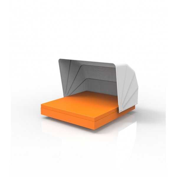 Divan Extra Large pour le Terrasse Piscine Couleur Orange avec Toit Reglable VONDOM