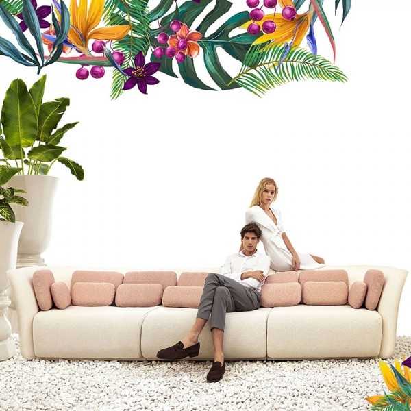 SUAVE SOFA Three Seater Outdoor Fabric Couch - VONDOM