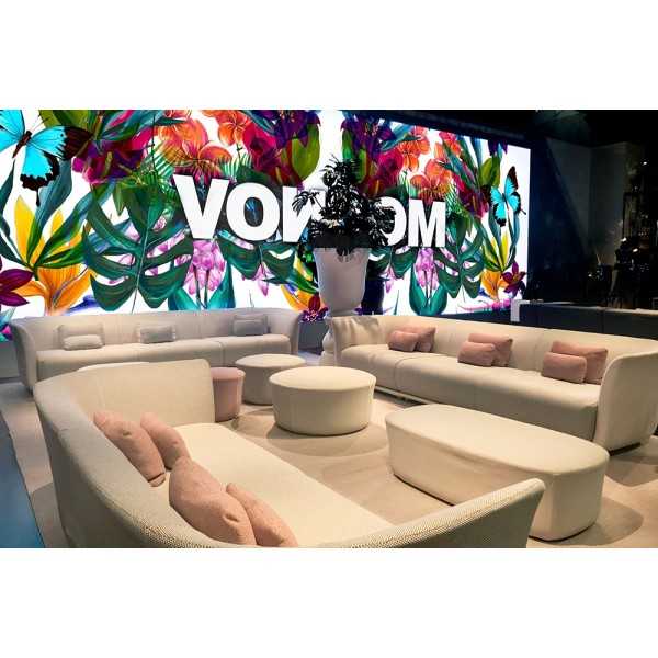 SUAVE Modular Sofa Three Places in Outdoor Fabric at the Milan Furniture Fair by VONDOM