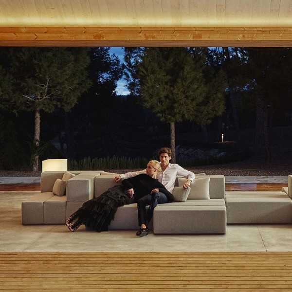 TABLET SOFA Outdoor Modular Fabric Armchair - VONDOM