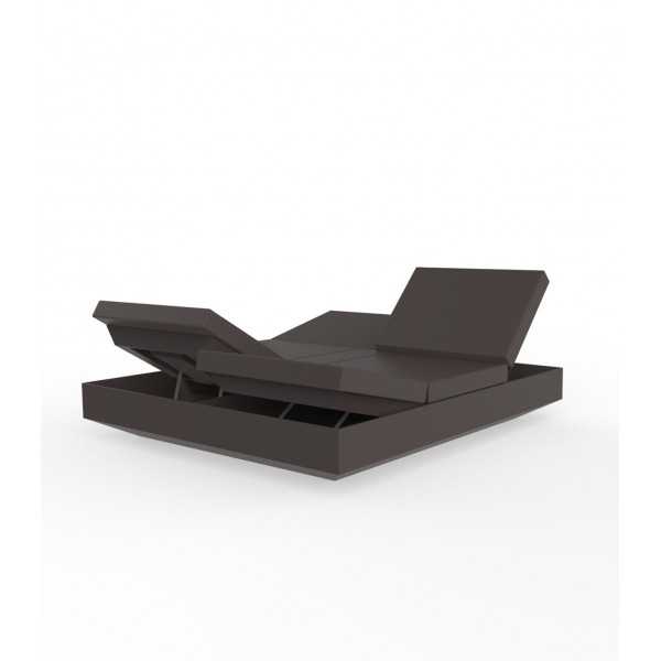 Sunbed 2 People Vela Daybed by Vondom with 4 Reclining Backrests - Bronze Color with Matt Finish