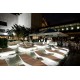 White Vela Daybed Square LED Light 4 folders Inclinables by Vondom at the Hotel poolside