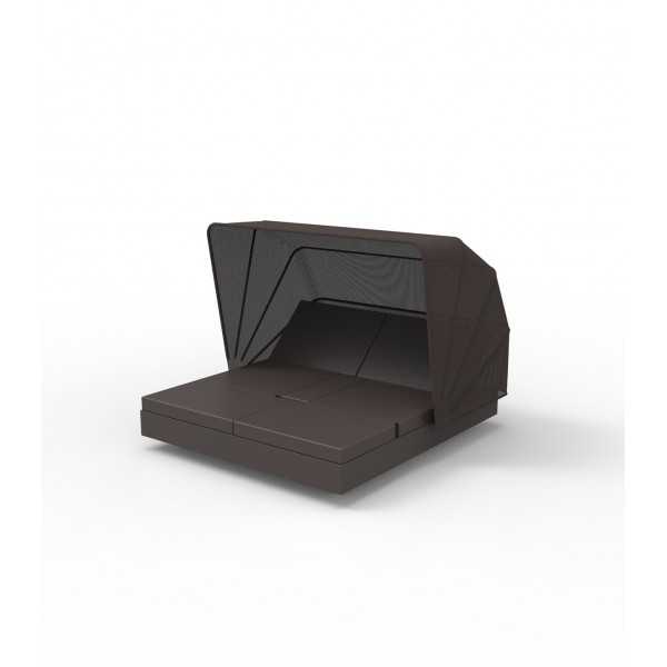 Confortable Meridienne Exterieure Carre Mat Protection UV pour Deux Couleur Bronze 4 Dossiers