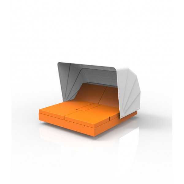 Divan Extra Large pour le Terrasse Piscine Couleur Orange avec Toit et Dossiers Reglables VONDOM