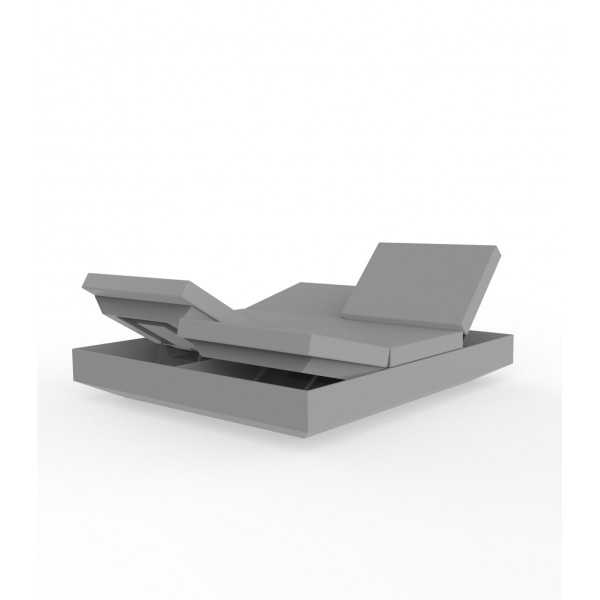 Chaise longue 2 Places Vela Daybed by Vondom with 4 Reclining Backrests - Steel Color with Matt Finish