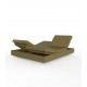 Poolside Long Couch for 2 Vela Daybed by Vondom with 4 Reclining Backrests - Khaki Color with Matt Finish