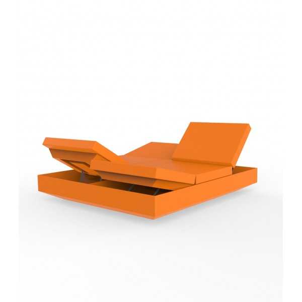 Sofa de Terrasse 2 places Vela Daybed 4 Dossiers Inclinables par Vondom - Orange Laque