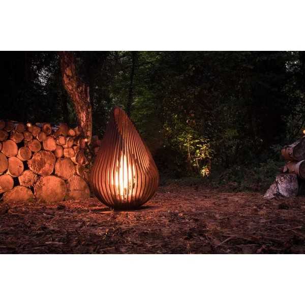Outdoor Fireplace Wood Dewdrop M Glowbus Terrace