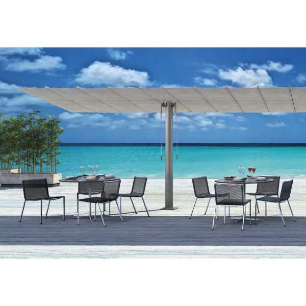 FLEXY TWIN Sun Umbrella with 2 sliding canopies Ideal Poolside and Terrace