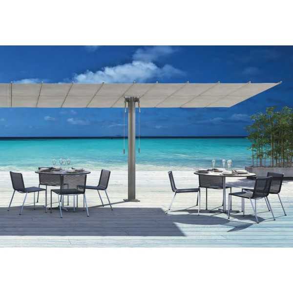 FLEXY TWIN Sun Umbrella with 2 sliding canopies Ideal Poolside and Terrace