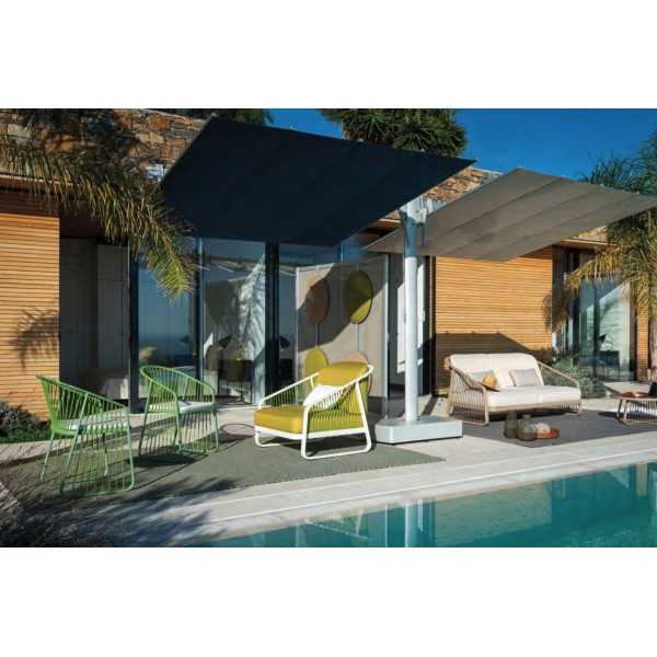 FLEXY TWIN Sun Umbrella with 2 sliding canopies Ideal Poolside and Terrace