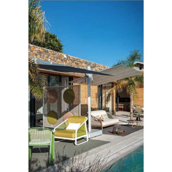 FLEXY TWIN Sun Umbrella with 2 sliding canopies Ideal Poolside and Terrace