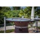 High garden tables with integrated gas grill FUSION High Gas by VULX in Corten color