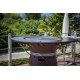 Tables hautes de jardin avec plancha au gaz intégrée FUSION High Gaz de VULX couleur Corten