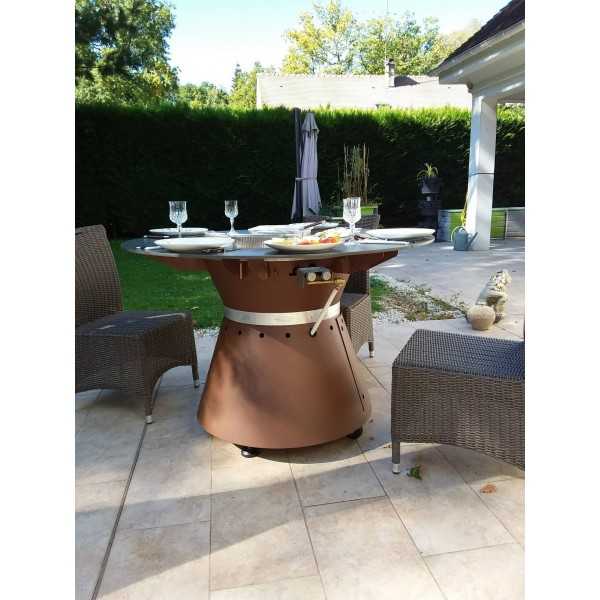 Fusion brazier table for restaurant and bar terrace by VULX