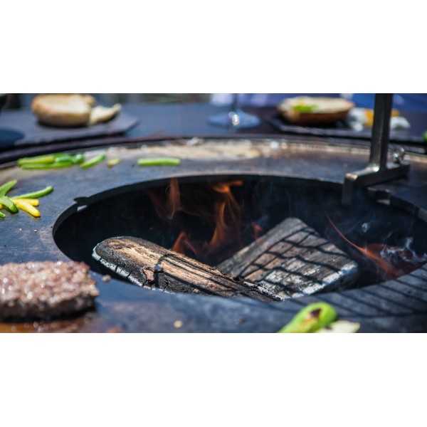 Table Avec Barbecue Central FUSION MEDIUM BOIS - Système de cuisson au bois