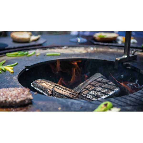 Fireplace of the two-in-one table bbq and brazier FUSION of VULX