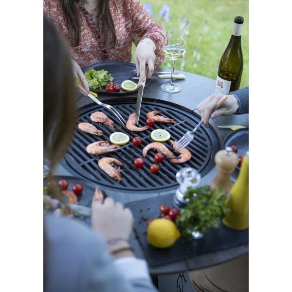 Cooking grid of the outdoor high table for restaurant MAGMA BOIS de VULX