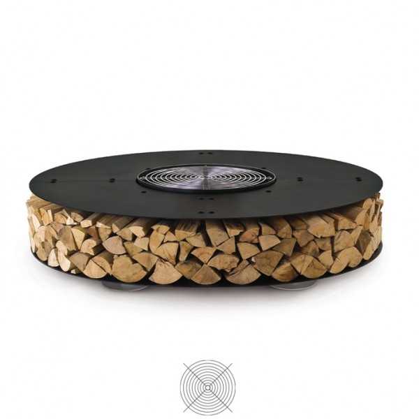 ZERO 300 Black - Outdoor Fire Pit in Black Ø 200 - AK47 Design