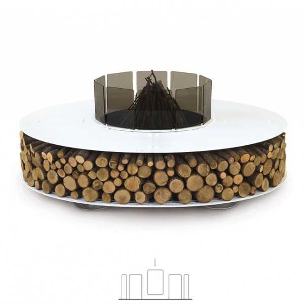 ZERO 150 Outdoor White Fire Pit ideal for Bar Restaurant Terrace Garden