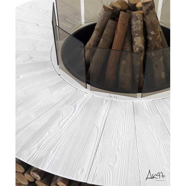 White Finishing Outdoor Fire Pit by AK47 Design - ZERO 300 White 